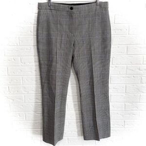Theory Windowpane Cardinal Trouser Virgin Wool Plaid Pant Size 12